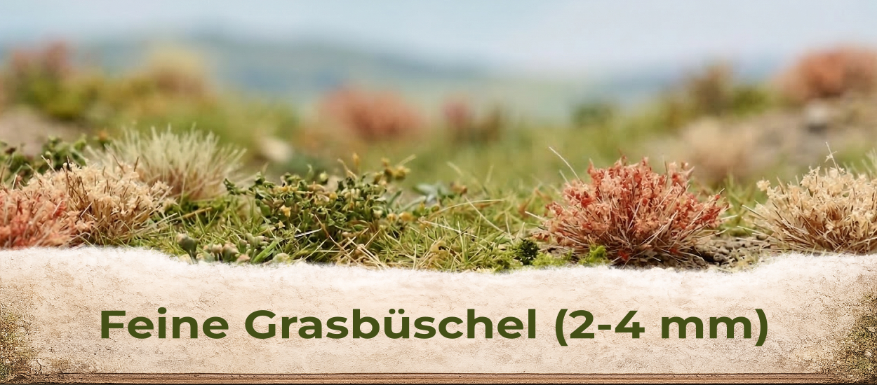 Feine Grasbüschel im Diorama – realistische Anwendung für Modellbau und Tabletop