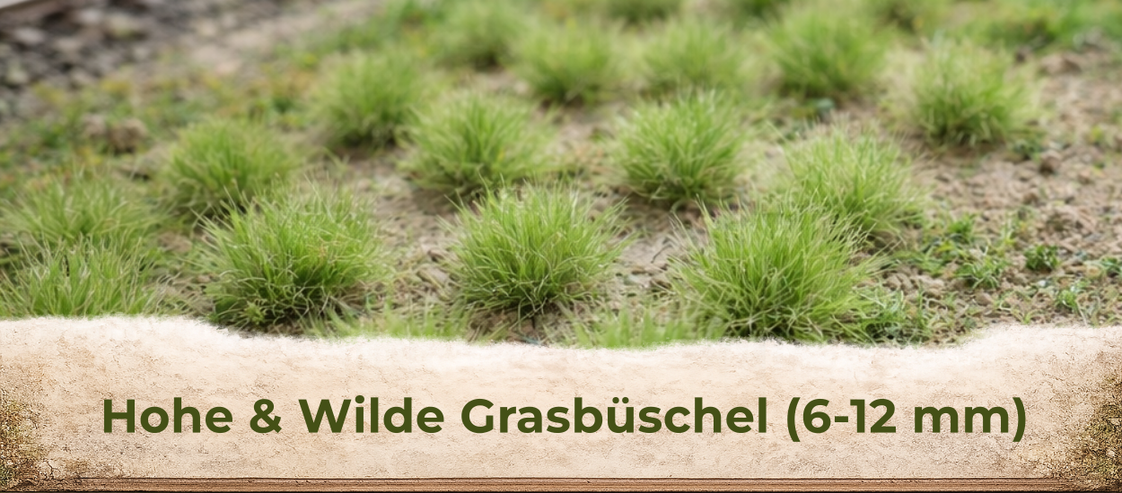Hohe und Wilde Grasbüschel im Diorama – realistische Anwendung für Modellbau und Tabletop