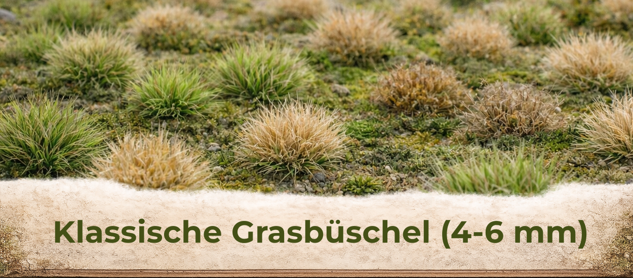 Klassische Grasbüschel im Diorama – realistische Anwendung für Modellbau und Tabletop