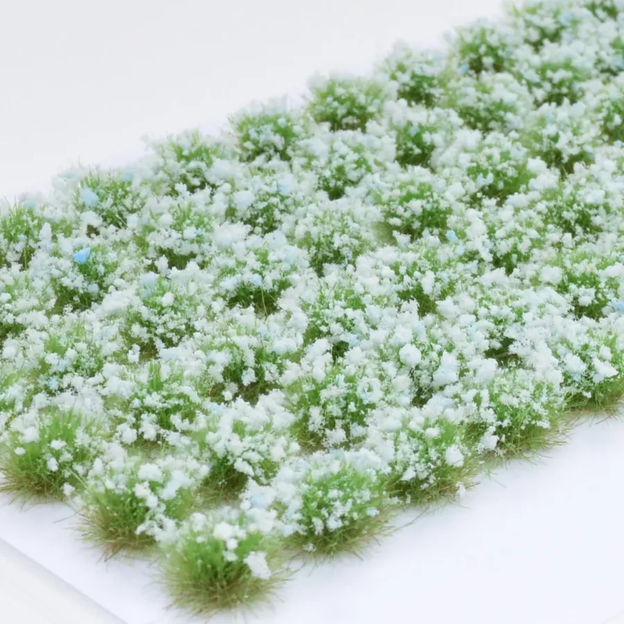 Grasbüschel 10 mm - Himmelstau - für Diorama -Modelleisenbahn - Tabletop Gelände – realistische Miniaturvegetation