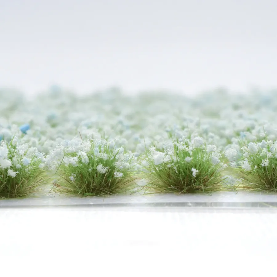 Preview: Grasbüschel 10 mm - Himmelstau - für Diorama -Modelleisenbahn - Tabletop Gelände – realistische Miniaturvegetation