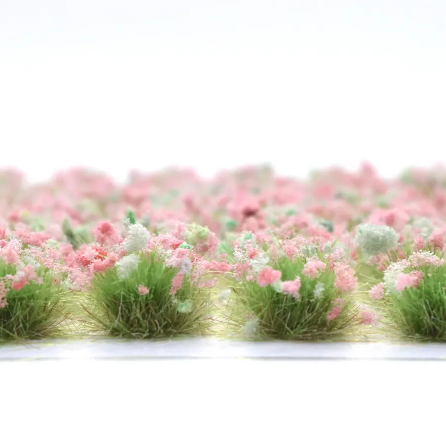 Preview: Grasbüschel 10 mm - Wildmohn - für Diorama -Modelleisenbahn - Tabletop Gelände – realistische Miniaturvegetation