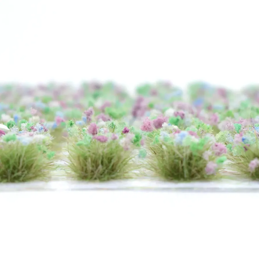 Preview: Grasbüschel 10 mm - Sommergarten - für Diorama -Modelleisenbahn - Tabletop Gelände – realistische Miniaturvegetation