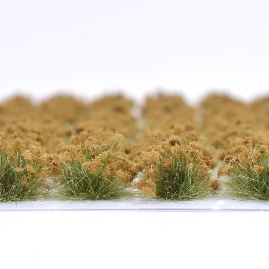 Preview: Grasbüschel 10 mm - Braunlicht - für Diorama -Modelleisenbahn - Tabletop Gelände – realistische Miniaturvegetation