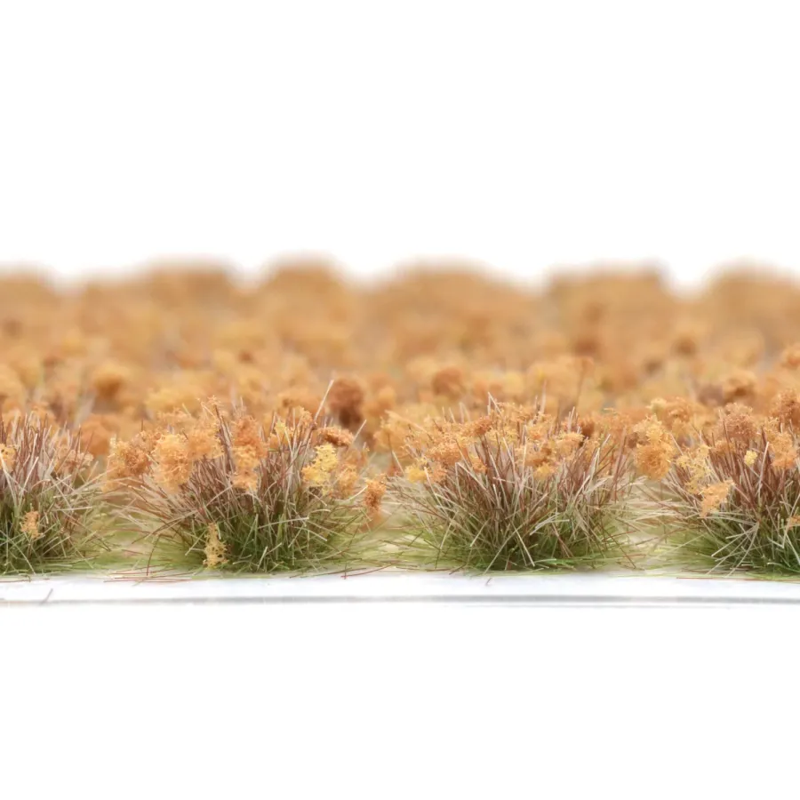 Preview: Grasbüschel 10 mm - Herbstgold - für Diorama -Modelleisenbahn - Tabletop Gelände – realistische Miniaturvegetation