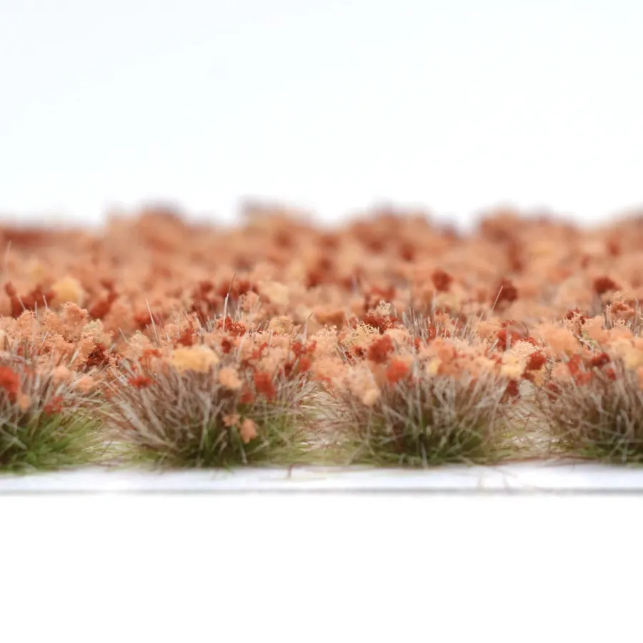 Preview: Grasbüschel 10 mm - Oxidrot - für Diorama -Modelleisenbahn - Tabletop Gelände – realistische Miniaturvegetation