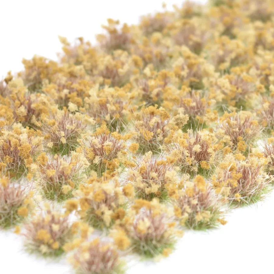 Grasbüschel 10 mm - Sepiafeld - für Diorama -Modelleisenbahn - Tabletop Gelände – realistische Miniaturvegetation