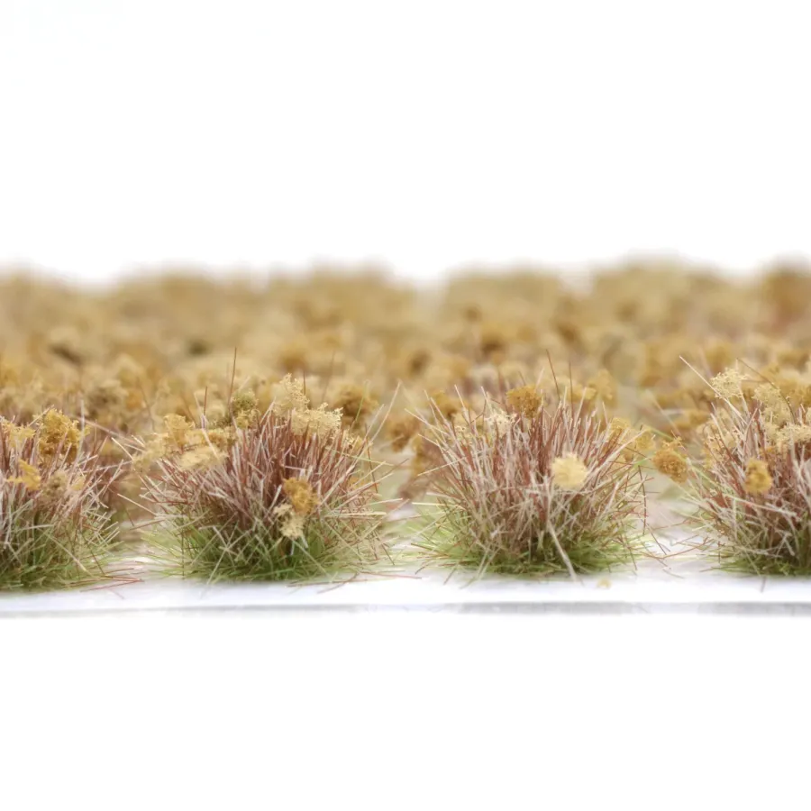 Preview: Grasbüschel 10 mm - Sepiafeld - für Diorama -Modelleisenbahn - Tabletop Gelände – realistische Miniaturvegetation