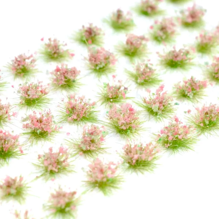 Feine Grasbüschel 2–4 mm - Wildmohn - niedrige Miniatur Vegetation für Diorama, Tabletop und Modelleisenbahn