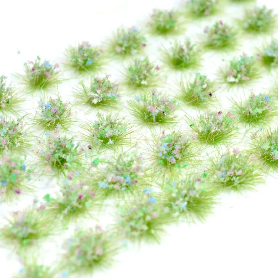 Feine Grasbüschel 2–4 mm - Kornblumenfeld - niedrige Miniatur Vegetation für Diorama, Tabletop und Modelleisenbahn