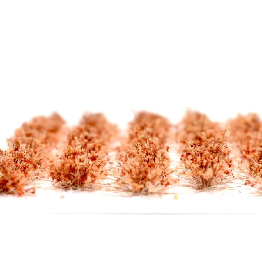 Preview: Feine Grasbüschel 2–4 mm - Oxidrot - niedrige Miniatur Vegetation für Diorama, Tabletop und Modelleisenbahn