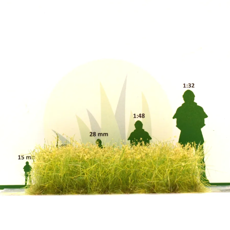 Preview: Busch- und Strauchgras ab 12 mm – Buschgras - Frühgrün - für realistische Diorama- und Modellbau-Szenen