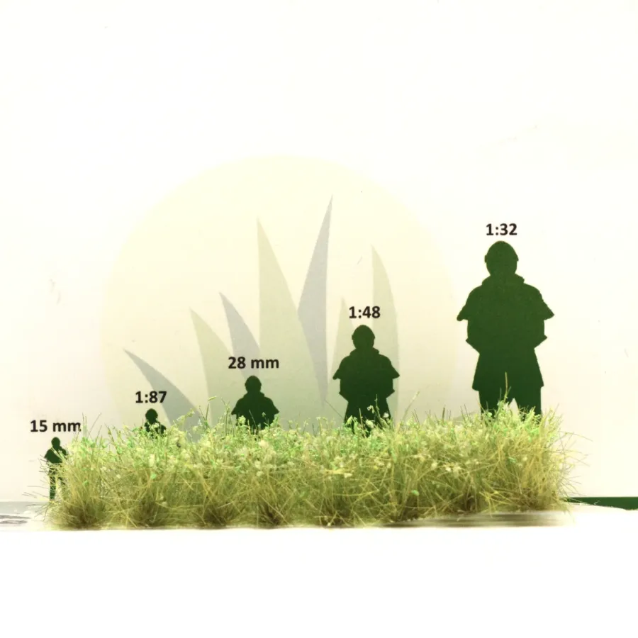 Preview: Busch- und Strauchgras ab 12 mm – Buschgras - Wiesengrün - für realistische Diorama- und Modellbau-Szenen
