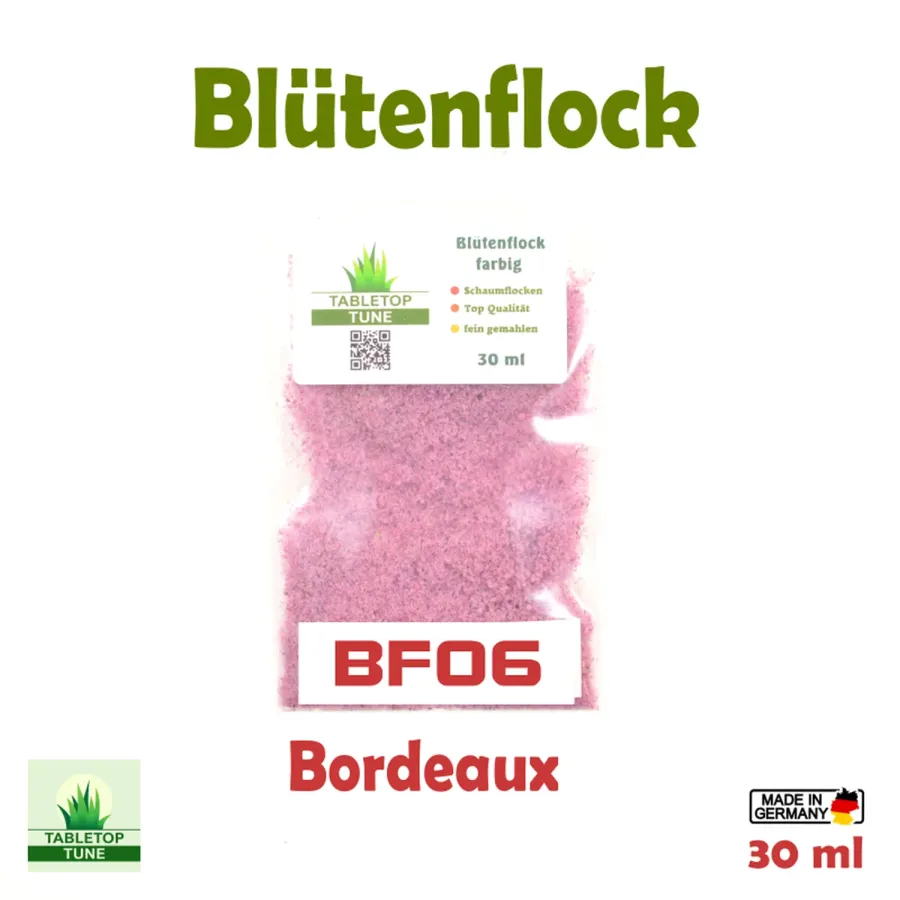 Flock – Streumaterial für realistische Beflockung - im Modellbau und Diorama Blütenflock - Bordeaux