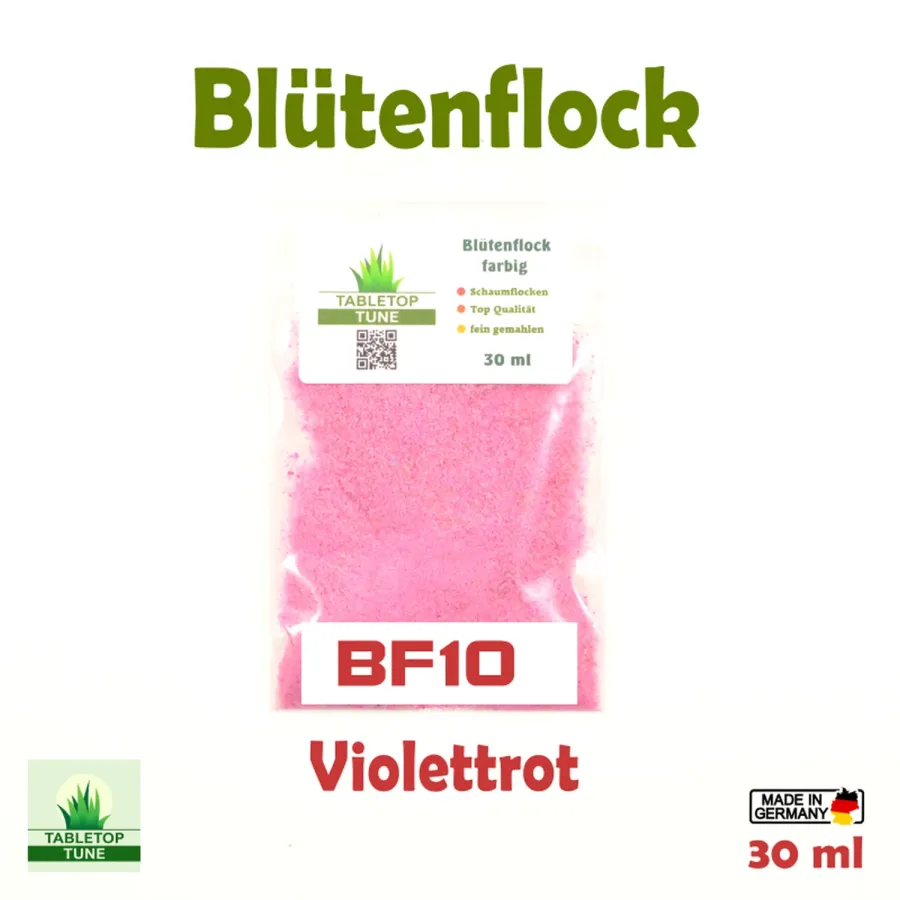 Flock – Streumaterial für realistische Beflockung - im Modellbau und Diorama Blütenflock - Violettrot