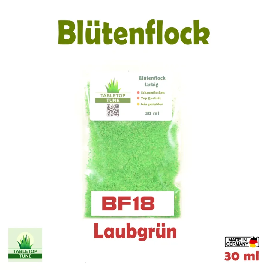 Flock – Streumaterial für realistische Beflockung - im Modellbau und Diorama Blütenflock - Frisches Laubgrün