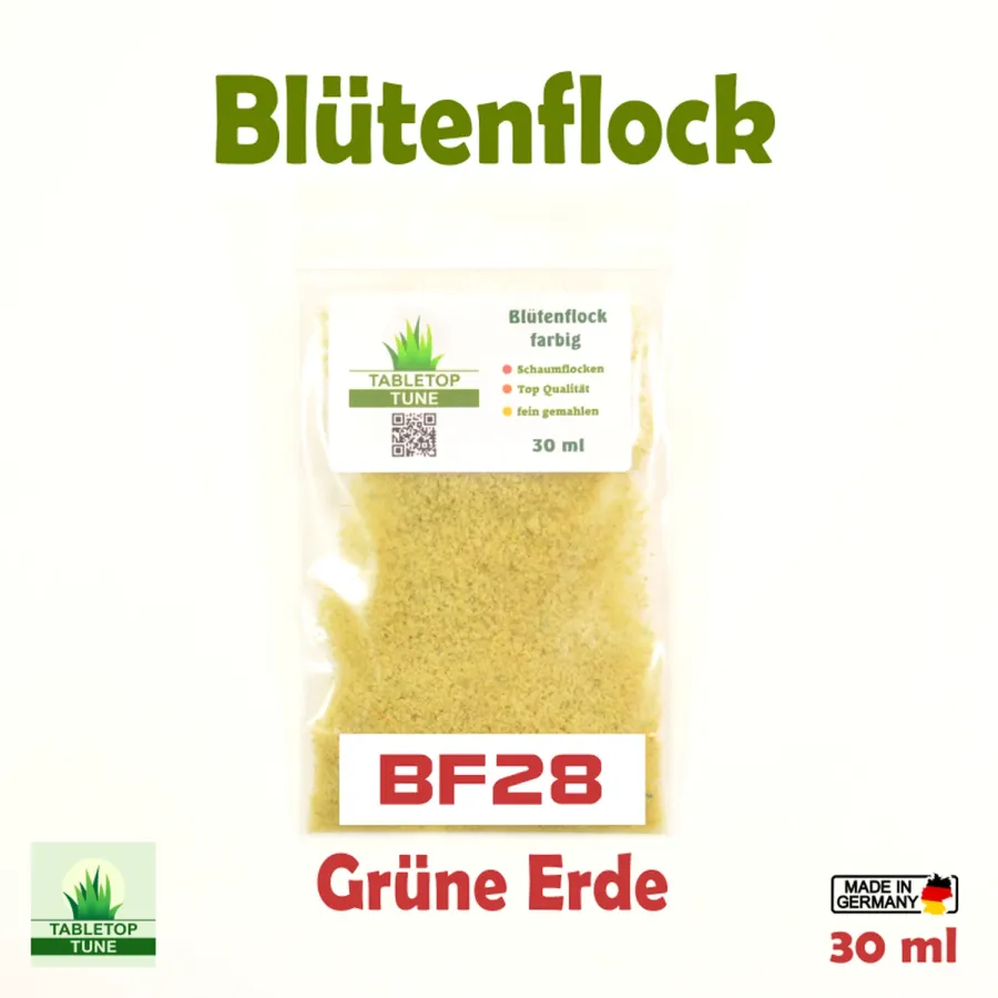 Flock – Streumaterial für realistische Beflockung - im Modellbau und Diorama Blütenflock - Grüne Erde