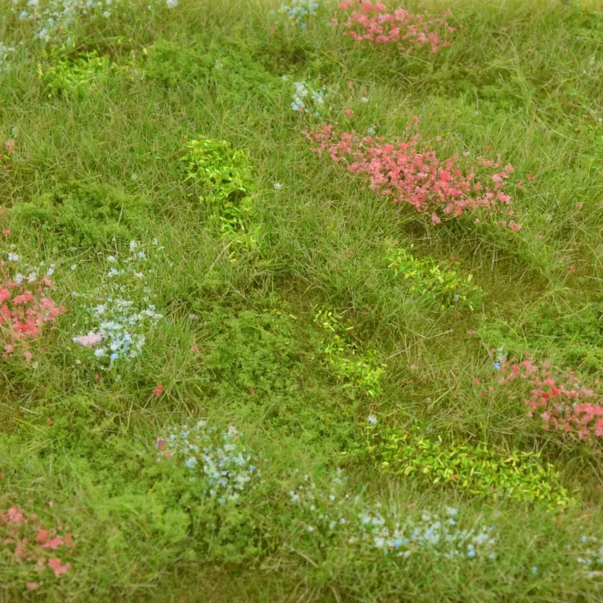 Busch- und Strauchgras ab 12 mm – Grasmatte - Blütenfeld - für realistische Diorama- und Modellbau-Szenen
