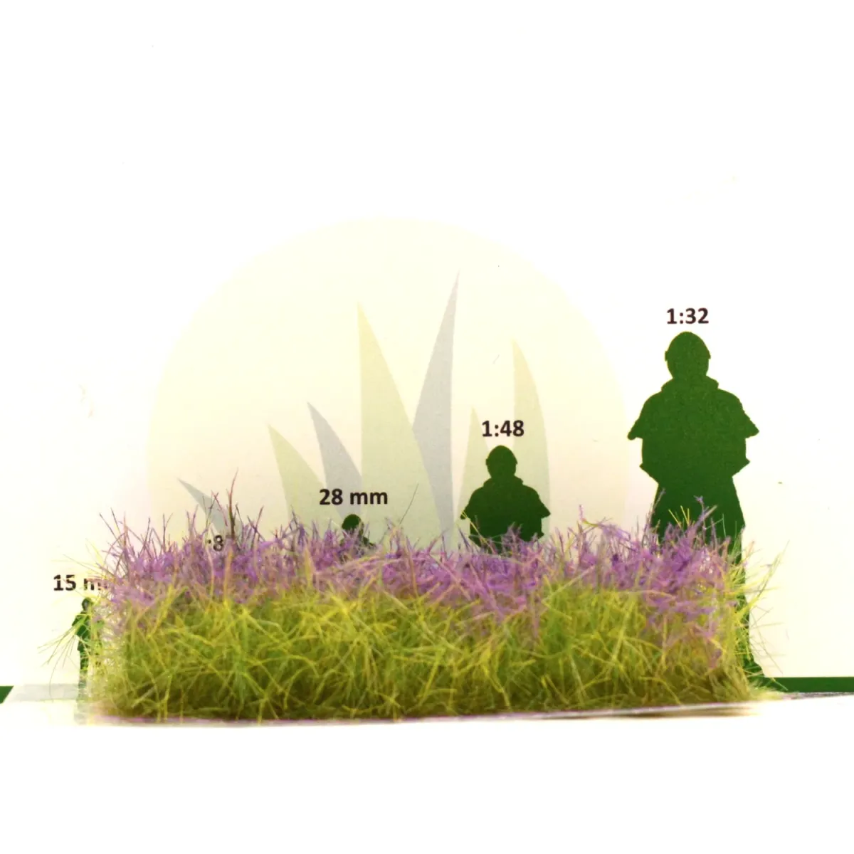 Busch- und Strauchgras ab 12 mm – Buschgras - Wildviolett - für realistische Diorama- und Modellbau-Szenen