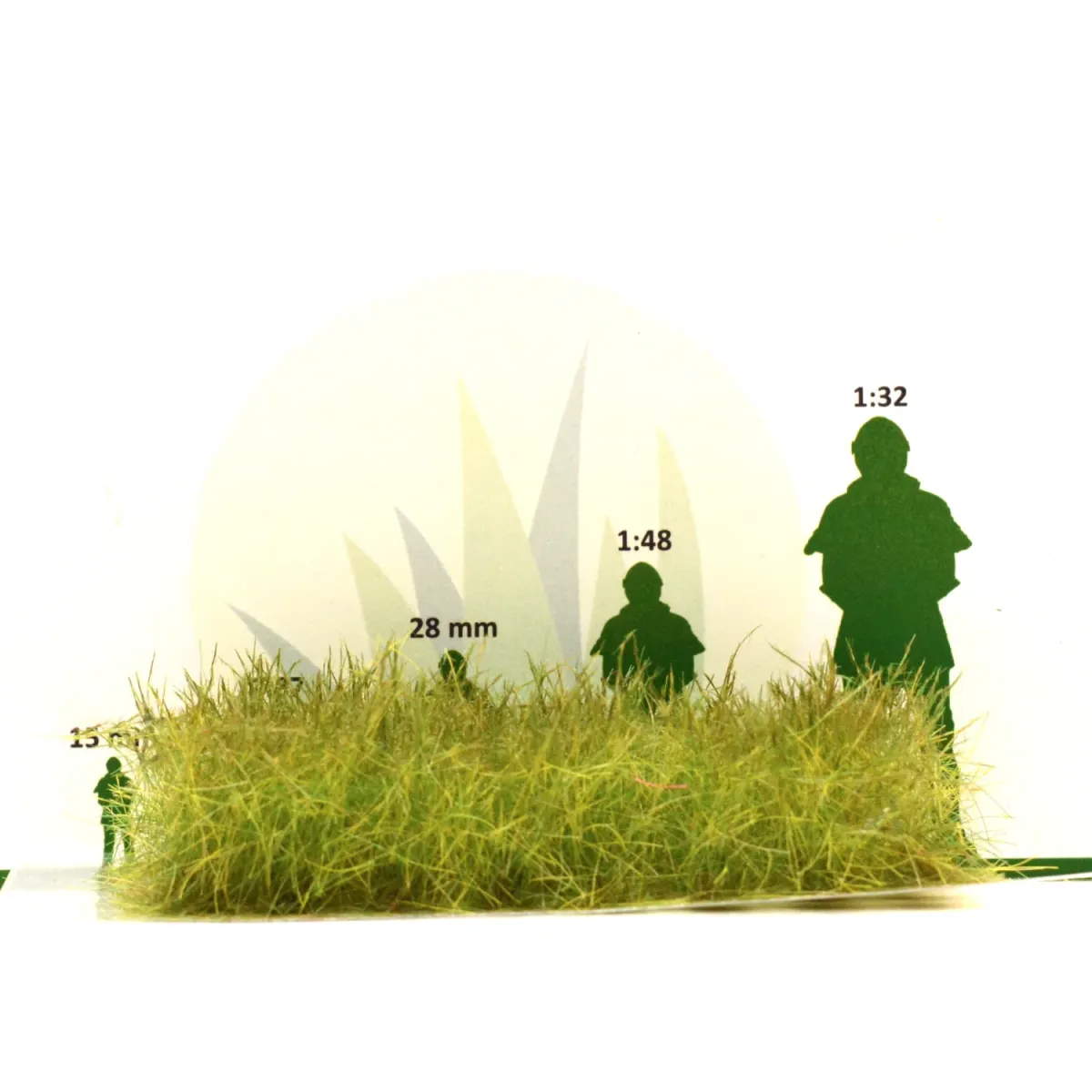 Busch- und Strauchgras ab 12 mm – Buschgras - Waldgrün - für realistische Diorama- und Modellbau-Szenen