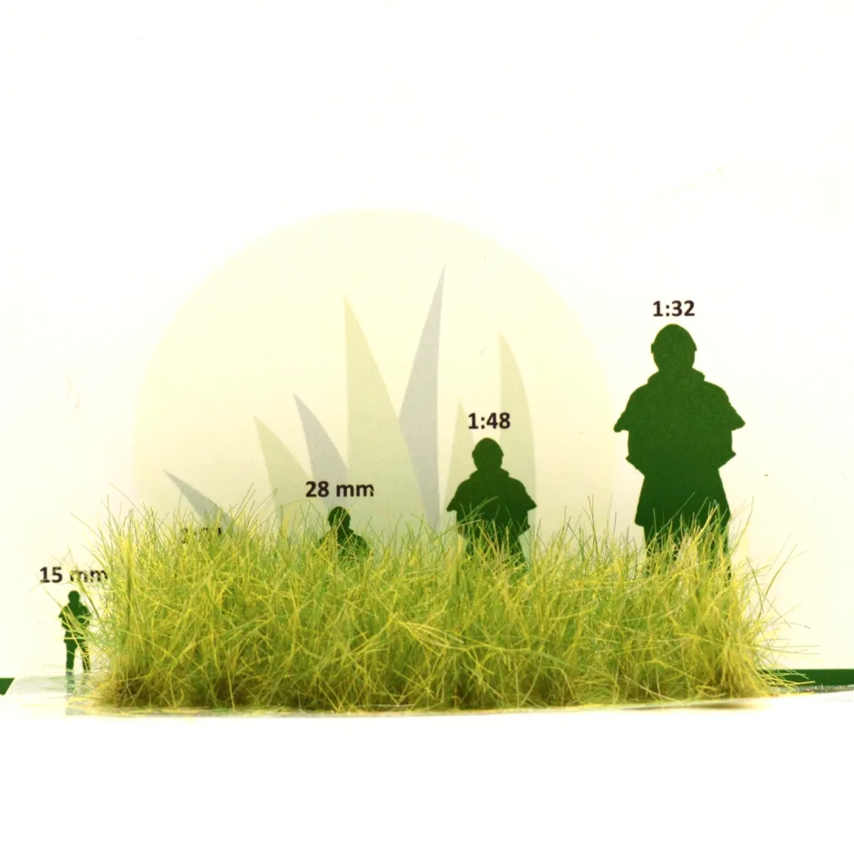 Busch- und Strauchgras ab 12 mm – Buschgras - Naturgrün - für realistische Diorama- und Modellbau-Szenen
