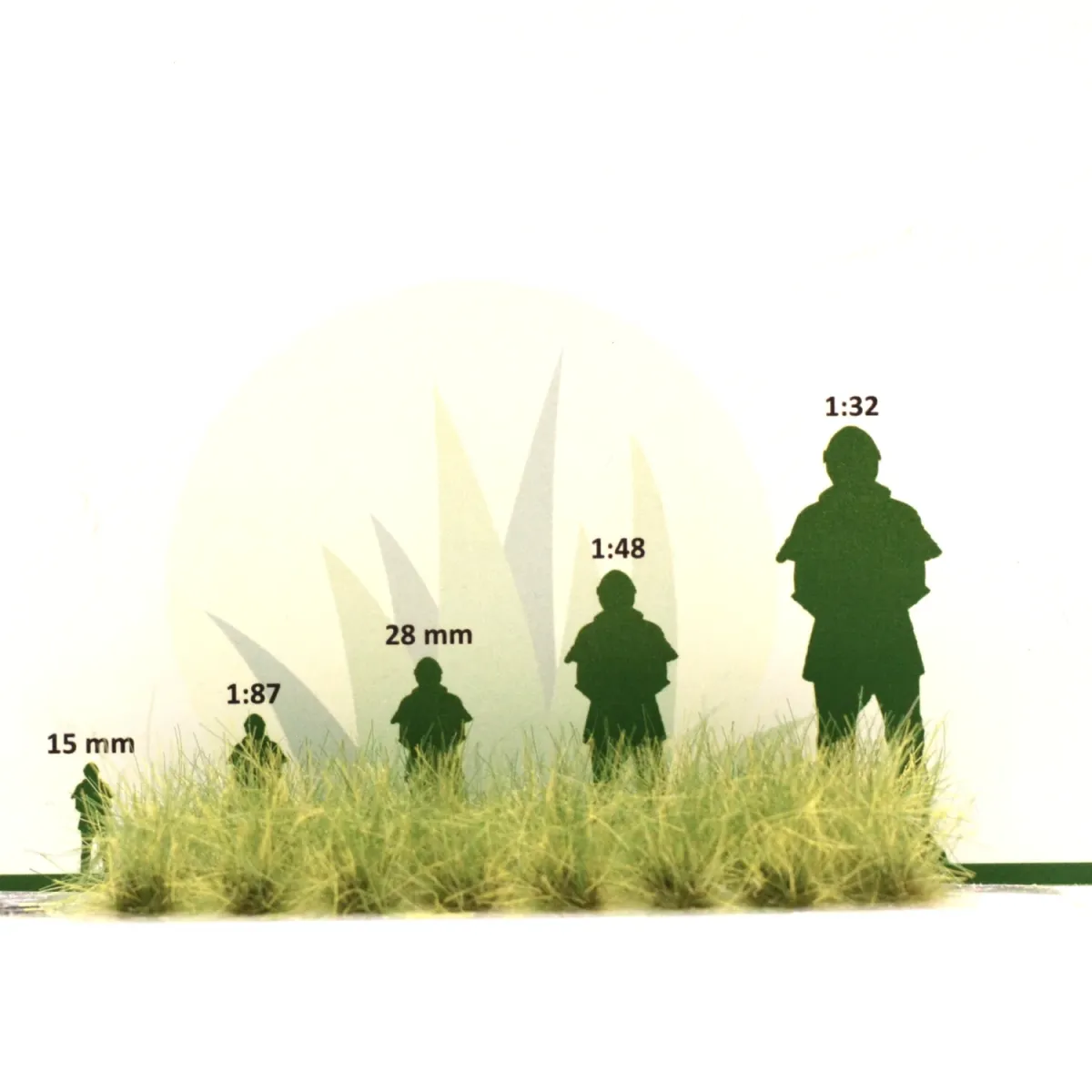 Busch- und Strauchgras ab 12 mm – Buschgras - Naturgrün - für realistische Diorama- und Modellbau-Szenen