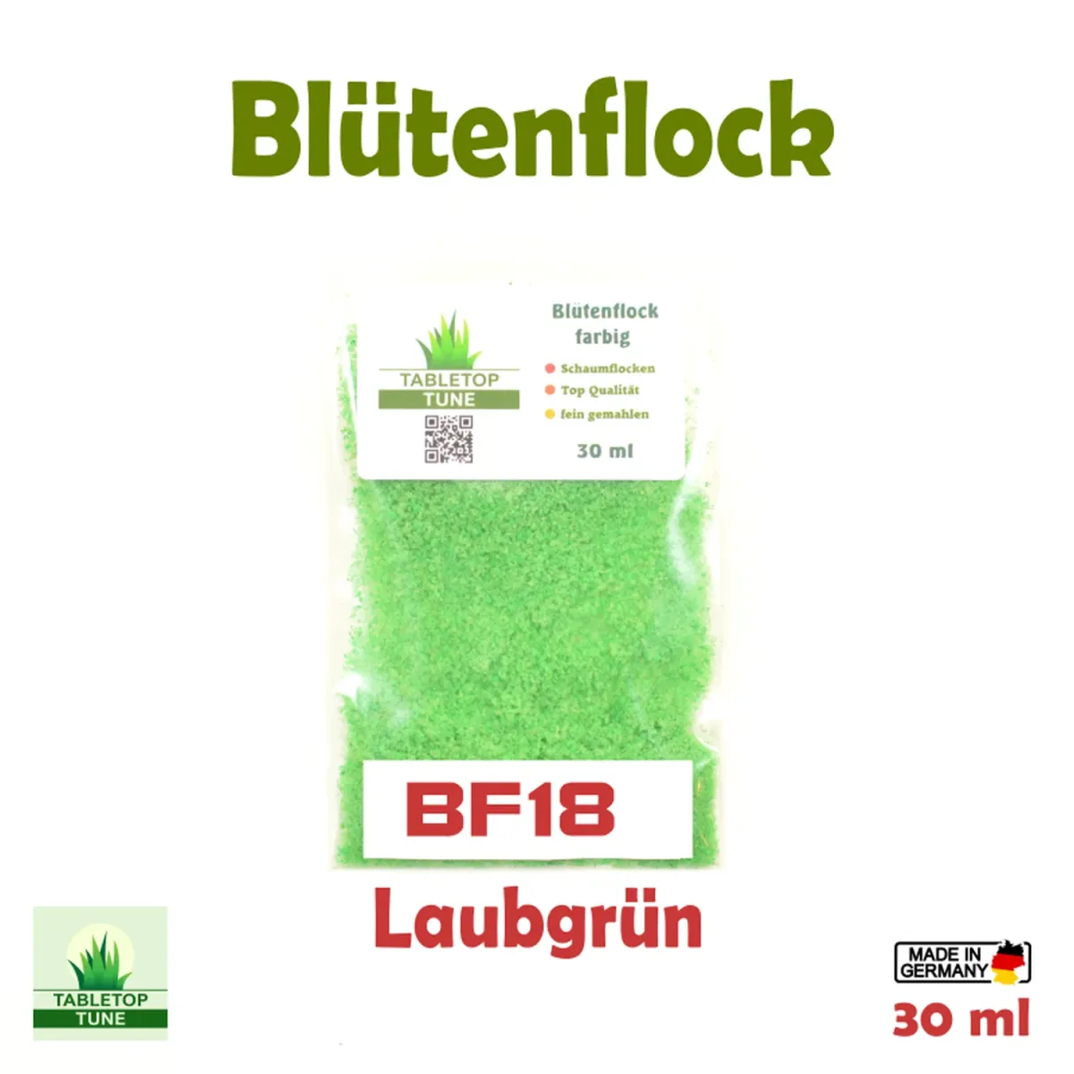 Flock – Streumaterial für realistische Beflockung - im Modellbau und Diorama Blütenflock - Frisches Laubgrün